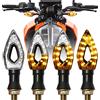 JMTBNO 4Pcs Frecce Moto LED Indicatori di Direzione Omologate Piccole Indicatore Fluente Sequenziali 12V Universal Lampadina per Street Sport Dirt Bike Cruiser Chopper Scooter Quad Enduro Off-Road