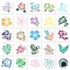 GORGECRAFT 25 Stili di Ibisco Stencil Riutilizzabili in Plastica Fiore Foglia Foglie Tropicali Palma Natura Floreale Arte Artigianato Disegno Modello Stencil per Pittura su Legno Parete Roccia Mobili
