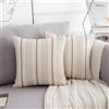 LRartdeco Fodere Cuscini 45x45 Strisce Marrone Federe Cuscini Divano in Lino Fodera Cuscino Autunno Copricuscini Divano Moderna Per Camera da Letto Soggiorno Divano La Casa Arredamento