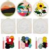 Allazone Punch Needle Kit Ricamo Starter Kit, 3 Pz Kit Completo per Ricamo con Motivo e Lstruzioni, Set da Ricamo per Principianti e Adulti (Albero di Cocco)