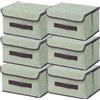 NCRGB Scatole Portaoggetti in Tessuto,Scatole Portaoggetti Scatole per Armadio con Coperchio Set,Pieghevole,Contenitore per Armadio,Vestiti,Armadi (26×19×16cm/6pack, Verde)