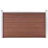 vidaXL Pannello Recinzione per Esterni con Pali Robusto Elegante Barriera da Giardino Recinto Intimità Sicurezza in WPC 180x105 cm Marrone