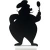 SECURIT - Lavagna Da Tavolo Silhouette Chef - Per Pennarelli A Gesso Liquido - Per Caffè, Ristoranti, Bar - Inserto Rimovibile - Base In Alluminio - 35,5x22x6cm - 1 Pennarello Bianco Incluso