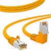 HB-Digital - Cavo di rete LAN a 90° con connettore RJ45 maschio, in rame, cat. 6, professionale, S/FTP PIMF LSZH, senza alogeni, conforme alla normativa RoHS, AWG 27/7, patch Ethernet 2m giallo.