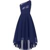 Freebily Vestito Elegante Bambina Ragazza Abito da Festa Sera Cocktail Principessa Monospalla Paillettes Abiti da Cerimonia Nuziale Matrimonio Damigella d'Onore Compleanno Rosa 11-12 Anni