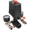 Dent-de-lion Pressostato per interruttore di pressione del compressore d'aria con valvola di controllo regolatore di manometro 90 - 120 psi