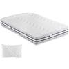 ITALYMATERASSI Materasso Una Piazza e Mezza MED 3.1 120x195 cm in Memory Foam e Molle Insacchettate con 1 Cuscino, Alto 24 cm, Dispositivo Medico Detraibile, Made in Italy