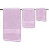 LARA MORADA - Set Asciugamani Bagno, Viso, Bidet E Telo Doccia, 1+1+1, Tinta Unita, 1 Asciugamano Viso + 1 Asciugamano Ospite + 1 Telo Doccia, in Morbida Spugna IDROFILA, 100% Cotone Rosa