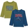 Amazon Essentials Disney | Marvel | Star Wars T-Shirt a Maniche Lunghe - colori fuori produzione Bambini e ragazzi, Pacco da 2, Marvel Black Panther, 5 anni