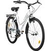 Multibrand Distribution Probike Urban Cityräd - Bicicletta da città da 26 pollici, 6 marce, unisex, adatta a partire da 155 cm a 175 cm (bianco lucido