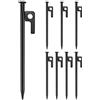 QWORK® 8 pezzi picchetti tenda, picchetti da campeggio, lunghi 20 cm, per terreni rocciosi duri, spiaggia, prateria, nero