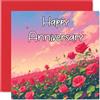 Stuff4 Biglietto di auguri anniversario floreale donne e uomini campo di rose biglietto di auguri marito moglie fidanzato fidanzata fidanzato fidanzato lei lui 145mm con rose