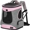 Petsfit Trasportino per Gatti Cani 10kg, Zaino per Gatti con Fascia Toracica e Cintura Trasportino per Cani taglia Piccola, Rosa, 34x31.5x44.5 cm