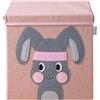 Lifeney Scatola portaoggetti con coperchio e gatto, con motivo animale, adatta per scaffali cubi, scatola per la cameretta dei bambini, cestino per bambini