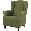 Estoralis Berta Copripoltrona Elasticizzate, Tessuto, Verde, Poltrona con Orecchie