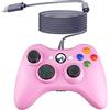 OSTENT Controller USB cablato Gamepad Joystick per Microsoft Xbox 360 Console Windows PC Laptop Computer Video Game Colore Rosa