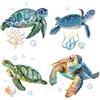 GORGECRAFT Tartaruga Marina Vetrofanie Impermeabile Oceano Animale Vetrofanie Pellicola di Avvertimento In PVC Bagno Cucina Porta Scorrevole In Vetro Anti-Collisione per Evitare di Fermare Uccelli