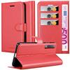 Cadorabo Custodia Libro per Samsung Galaxy A7 2018 in ROSSO CARMINIO - con Vani di Carte, Funzione Stand e Chiusura Magnetica - Portafoglio Cover Case Wallet Book Etui Protezione