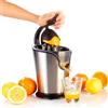 Avilia Spremiagrumi Elettrico Silenzioso con Piedini Antiscivolo e 2 Coni - Spremiagrumi Elettrico Professionale con Componenti Removibili, 2 Coni e Filtro della Polpa, in Acciaio Inox e Plastica, 160W