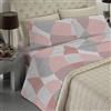 BANZAII TEXTILE INNOVATOR ONLINE Banzaii - Completo Lenzuola Matrimoniale In Microfibra Made In Italy Con Angolo h 30 cm Francesca Rosa
