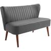 HOMCOM Divano a 2 Posti dal Design Moderno, Telaio in Legno e Rivestimento in Pelle Sintetica Grigia, 108.5 x 61 x 79cm