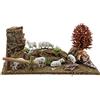 Holyart Pastore dormiente, Gregge e Albero 15X30X20 cm per Figure presepe 8-10 cm