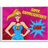 Generico Quadretto regalo per rappresentante di classe supereroina ringraziamento fine anno scolastico bambini scuola elementare materna stampa e cornice 13x18 21x30