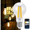 Aigostar Lampadine Smart WiFi E27 Alexa Lampadine Vintage A60 6W Edison Lampadina WiFi Dimmerabile 2700K-6500K, Controllo Remoto tramite APP, Compatibile Con Alexa, Google Home, Trasparente 1 Unità