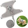 DHSBGWSX Imbracatura con guinzaglio per coniglio e piccoli animali, accessorio regolabile e traspirante (grigio)