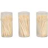 I LOVE BBQ, stuzzicadenti in bambù, Set di 3 scatole di plastica, 3 x 100 Pezzi, Dimensioni: Ø 2 x 63 mm, Marrone, NC