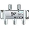 Axing BVE 4-01P Distributore 4 uscite partitore TV via cavo CATV Multimedia DVB-T2 5-1218 MHz metallo