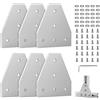 EXLECO 6Pcs Profilo Angolare Alluminio 3030 T Staffe Angolari di Collegamento Squadrette Angolari in Alluminio, Profilo Esterno, Profilo in Alluminio con Dadi Chiave Inglese per 7mm Profilo Alluminio