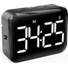 NOKLEAD Digitale Timer da Cucina: cronometro con conto alla rovescia magnetico con ampio display a LED, volume e luminosità regolabili, facile da usare per bambini anziani (batterie incluse) (nero)