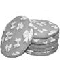 Russo Tessuti Set 6 Cuscini Sedie Rotondi Imbottiti Elastico Stampa Digitale 3D Fiocco Merletto-Grigio