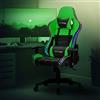 ML DESIGN modern living ML-Design Sedia da Gaming Illuminazione LED RGB e Altoparlanti Bluetooth e Cuscino Lombare Ecopelle Verde Poltrona Ufficio Ergonomica Confortevole Braccioli Poggiatesta Altezza Regolabile Reclinabile