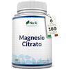 Nu U Nutrition Magnesio Citrato 700mg - 180 Compresse Vegane - 6 Mesi di Durata - 200mg di Magnesio Elementare per Compressa - Prodotto in Europa - Nu U Nutrition