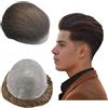 Mprosthesis PU Pelle Toupée capelli umani Sistema di sostituzione 0,04mm Protesi per capelli Patch a pelle sottile