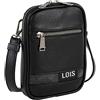 Lois - Borsa Uomo - Borsa a Tracolla Uomo. Borsello Uomo Tracolla - Marsupio Uomo Tracolla in Avere - Borsa Tracolla Uomo con Cinturino Regolabile 310217, Nero