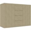 vidaXL Credenza Minimalista con Ante e Cassetti Robusta Elegante Madia Armadietto Cassettiera Arredo Casa Rovere Sonoma 88x30x65 cm in Truciolato
