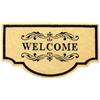 Casa Service WELCOME Zerbino Cocco Naturale Sagomato Mezzaluna 50x90 cm Fondo Gomma PVC per ingresso Resistente Lavabile Antiscivolo (Beige B)