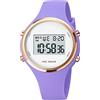 Gosasa Sport all'aria aperta Donne Orologi Moda Signore Casual Orologio Calendario Settimana Display Allarme Impermeabile Cinturino In Gomma LED Orologio Digitale, Viola, Sport