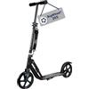 HUDORA Monopattino BigWheel 205 - Monopattino in alluminio resistente - Monopattino pieghevole regolabile con cavalletto - Monopattino sportivo per bambini e adulti fino a 100 kg - argento