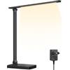 Lepro Lampada da Tavolo LED, 750LM, 5 Colori e 5 Livelli di Luminosità Dimmerabile,Lampada da Scrivania Protezione Occhi, Lampada da Comodino, Luce di Lettura per Bambini, Ufficio, Nero