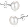 LUINNO® Orecchini di perle in argento 925 | vere perle d'acqua dolce bianche semicircolari Ø 6,5 mm o 7,5 mm | orecchini di perle come bigiotteria da donna, 7,5 MM, Argento sterling