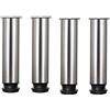 Drenky 4 pz gambe regolabili Altezza 200mm Gambe dell'armadio addensate Gambe da tavolo Gambe per mobili, Acciaio inossidabile spazzolato, Altezza regolabile 0-15mm Vieni con viti in acciaio inossidabile