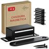 LouMaxx Chiusura Magnetico - forza di tenuta 4kg - set di 4 in nero - magnete per porte - magneti per mobili - fermo magnetico per porte in acciaio inox