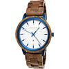 Holzwerk Germany Orologio da polso unisex realizzato a mano, orologio da uomo, ecologico, in legno, analogico, classico, al quarzo, marrone, blu, verde, bianco, Bracciale