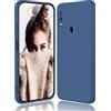 DESSEN Cover per ZTE Blade A51 - Liquido Silicone Custodia Antiurto Protezione Case Sottile e Morbida TPU Bumper con Fodera Microfibra Antigraffio, Blu