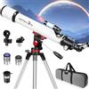 HETEKAN Telescopio, Telescopio Astronomico Professionale per Adulti, 70/700mm e 210X Di Ingrandimento Per Bambini e Principianti, con Treppiede Regolabile, Borsa per Il Trasporto, Adattatore per Telefono