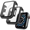 OFFCUP 2 Pezzi Nero Cover per Apple Watch Series 3 / Series 2, 38mm con Vetro Temperato, Copertura Completa Custodia Rigida HD Clear Pellicola Protettiva